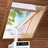 Dachfenster Klimaanlage Fensterabdichtung Abdichtung, Wasserfest Fensterabdichtung für Mobile Klimageräte mit Reißverschluss passend für Einzel- und Doppelschlauch 190cm x 2 Stück),Weiß